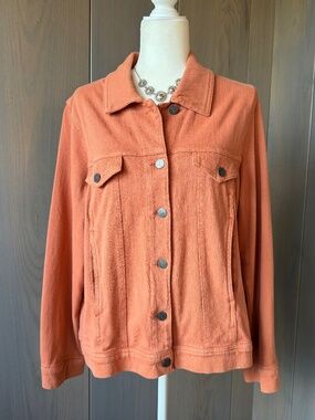 COLDWATER CREEK Knit Denim Jacket 1X